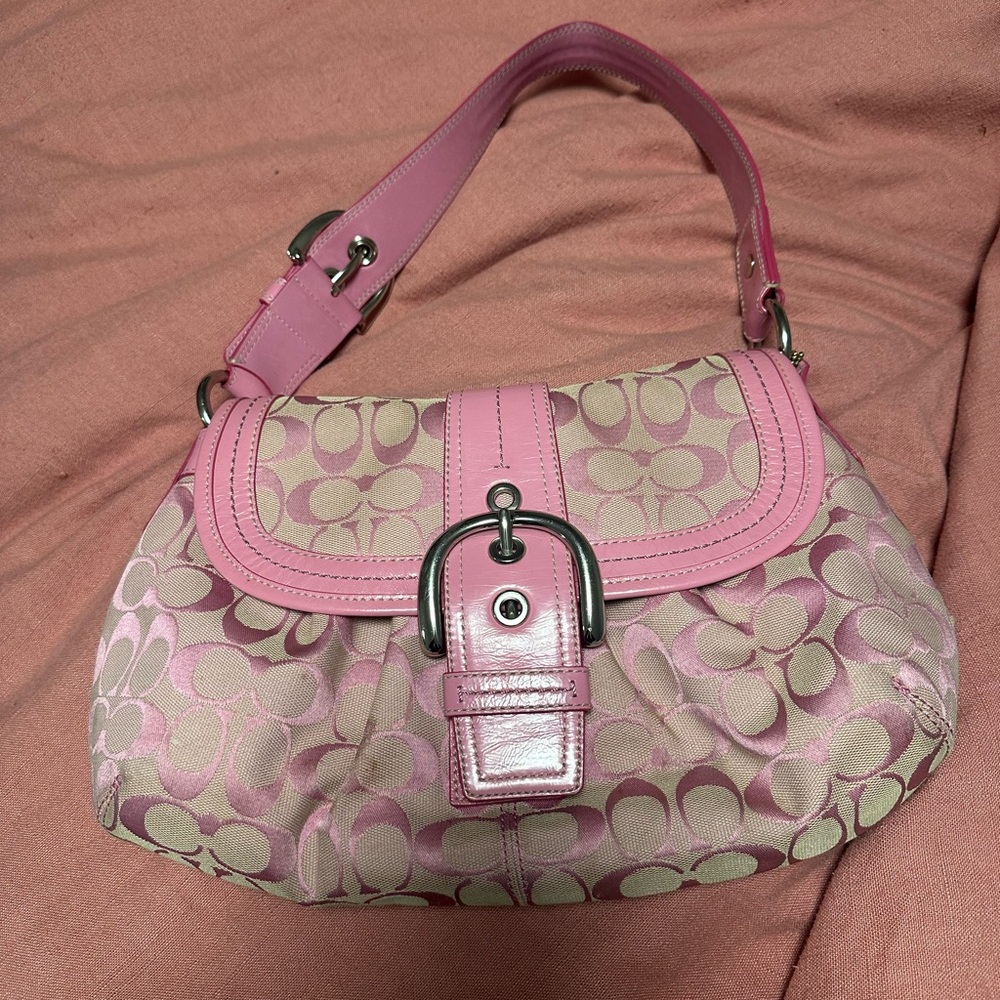 Coach Purse Pink Soho Signature C